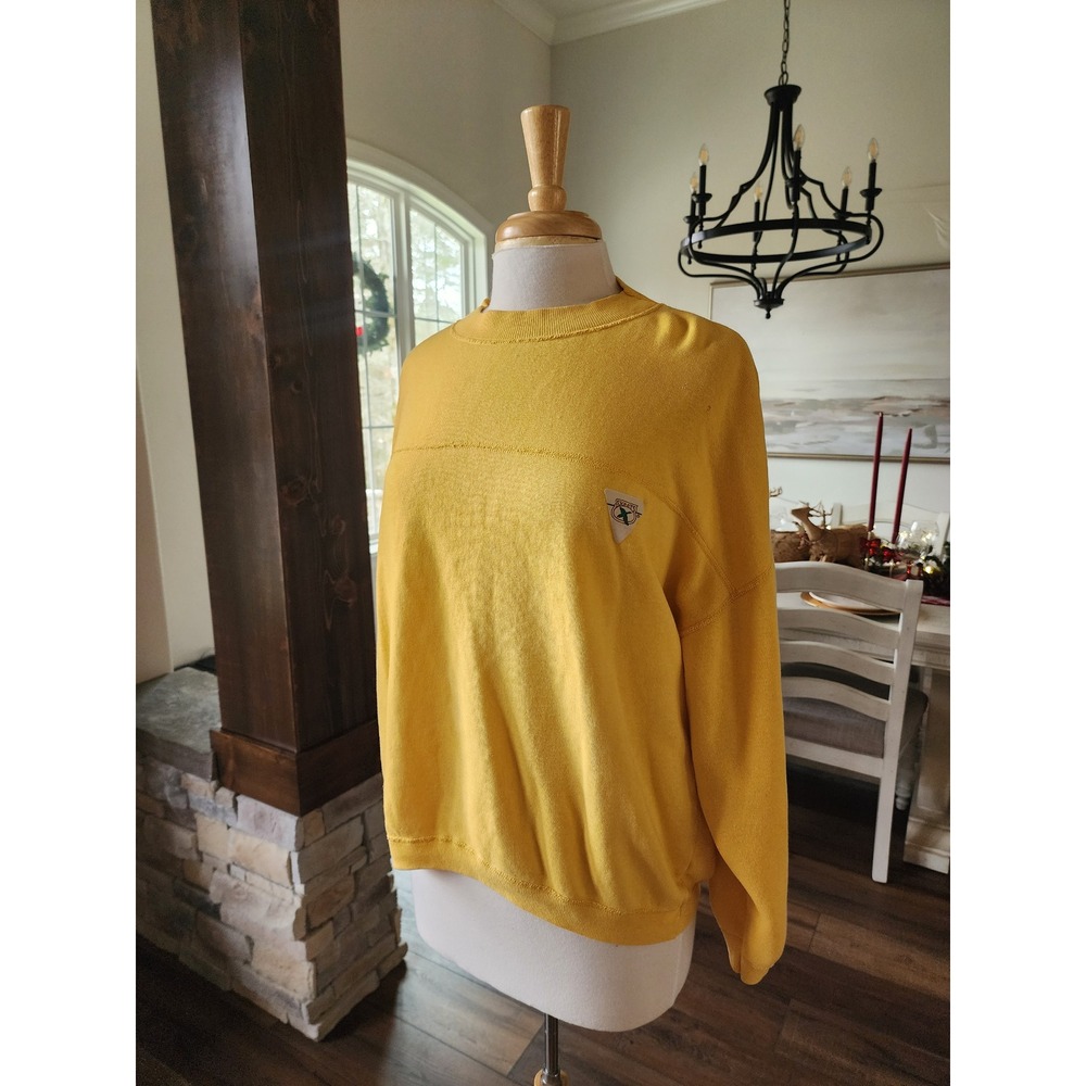 Vintage 70s Skeets Duck Yellow Pullover Sweatshirt‎ Mock Neck
